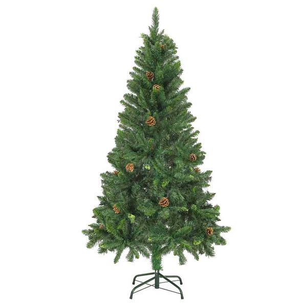 vidaXL &Aacute;rvore Natal artificial pr&eacute;-iluminada c/ bolas e pinhas 150 cm