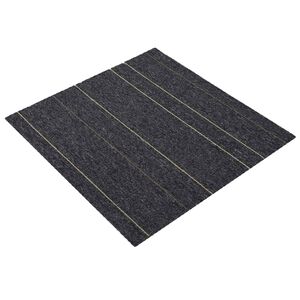 vidaXL Azulejo de Carpete Cinzent&atilde;o com Listras 50 x 50 cm 20 pcs