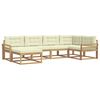 vidaXL Conjunto de Sof&aacute;s para Exterior 5 unid. Branco e Creme