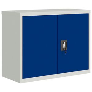 vidaXL Arquivador 90x40x70 cm a&ccedil;o cinzento-claro e azul