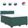 vidaXL Cama com molas/colch&atilde;o 140x200 cm veludo verde-escuro