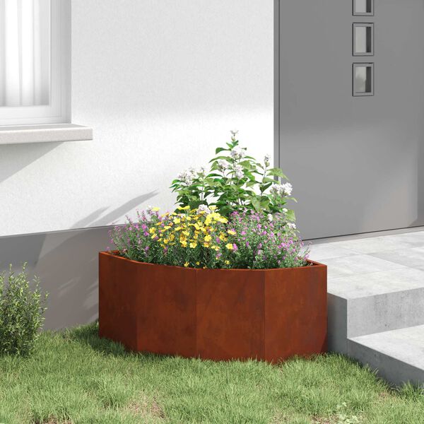 vidaXL Vaso de Canto Ferro Enferrujado 60 x 60 x 35 cm A&ccedil;o corten