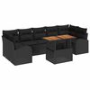 vidaXL Conjunto de Sof&aacute; de Jardim 8 pcs Preto Rattan Sint&eacute;tico