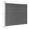 vidaXL Conjunto painel de cerca 872x146 cm WPC preto