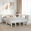 vidaXL Cama com estante sem colch&atilde;o 160x200 cm pinho maci&ccedil;o branco