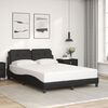 vidaXL Estrutura de cama com LED sem colch&atilde;o Zadar 140x190 cm preto