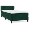 vidaXL Cama com molas/colch&atilde;o 90x200 cm veludo verde-escuro