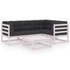 vidaXL 5 pcs conjunto lounge de jardim c/ almofad&otilde;es pinho maci&ccedil;o