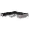 vidaXL 12pcs conj. lounge jardim c/ almofad&otilde;es vime PE cinzento-escuro