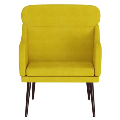 vidaXL Cadeira c/ apoio de braços 63x76x80 cm veludo amarelo