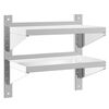 vidaXL Estante parede 2 prateleiras 50x30x48 cm a&ccedil;o inoxid&aacute;vel prata