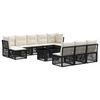 vidaXL Conjunto de Sof&aacute; de Jardim 11 unid. Preto vime PE