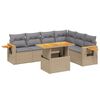 vidaXL 7 pcs conjunto de sof&aacute;s p/ jardim com almofad&otilde;es vime PE bege
