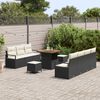 vidaXL Conjunto de Sof&aacute; de Jardim 10 pcs Preto Rattan Sint&eacute;tico