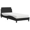 vidaXL Cama com colch&atilde;o Dover 90x200 cm couro artificial preto