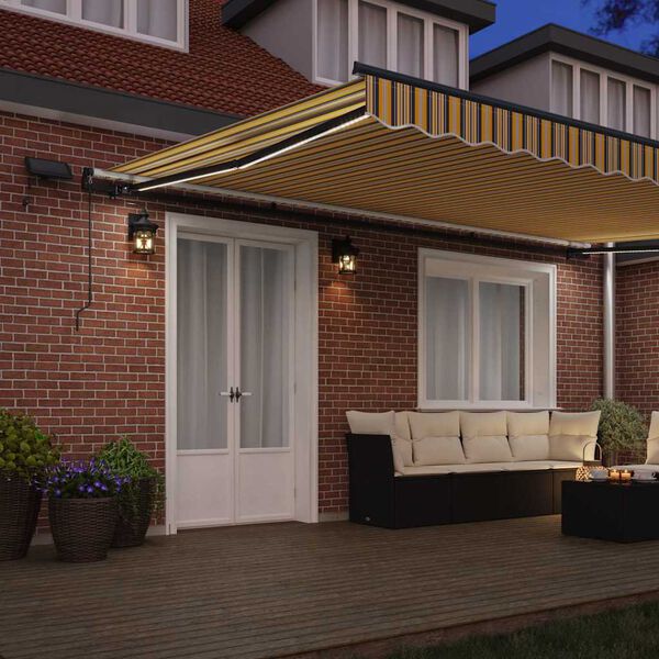 vidaXL Toldo Retr&aacute;til Manual Multicolor 500 &times;350 cm tecido