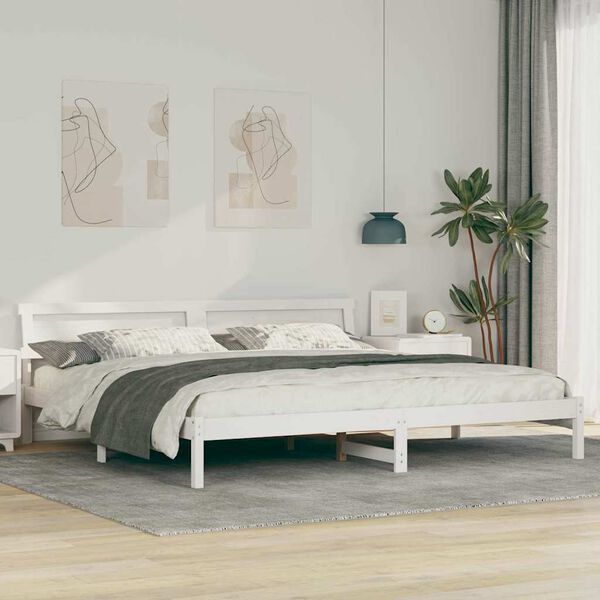 vidaXL Estrutura da Cama com cabeceira Branco 200 x 200 cm