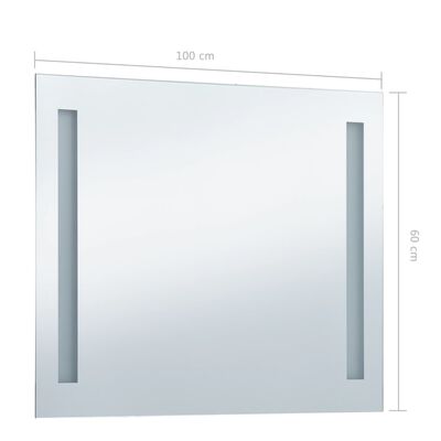 vidaXL Espelho de parede LED para casa de banho 100x60 cm