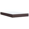 vidaXL Cama boxspring com colch&atilde;o 120x190 cm tecido castanho-escuro