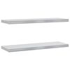 vidaXL Prateleiras de parede 2 pcs 75x23,5cm a&ccedil;o inoxid&aacute;vel prateado