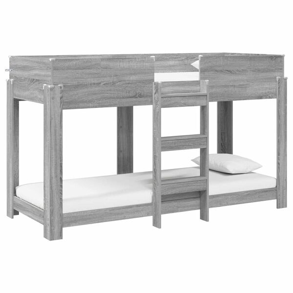 vidaXL Beliche para Crian&ccedil;as com colch&atilde;o Cinza Sonoma 80 x 190 cm