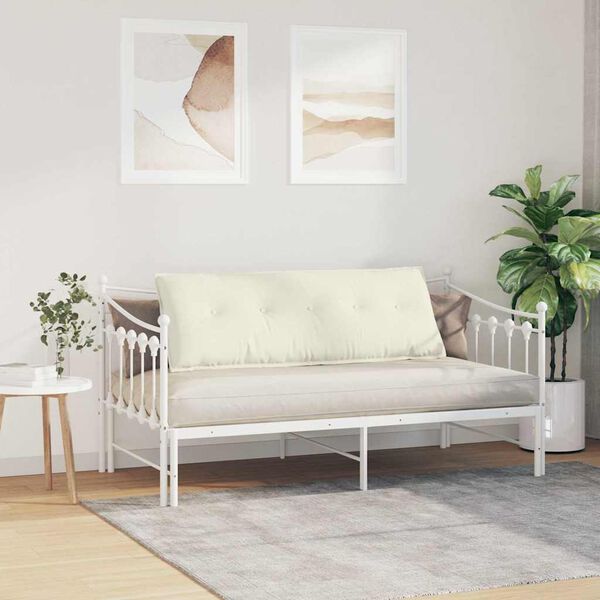vidaXL Travesseiro para Costas Creme 140 x 50 cm