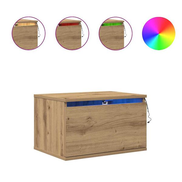 vidaXL Arm&aacute;rio de Cama Montado na Parede com gaveta Carvalho Artesanal