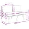 vidaXL Banco de jardim com almofadões 115 cm madeira acácia maciça