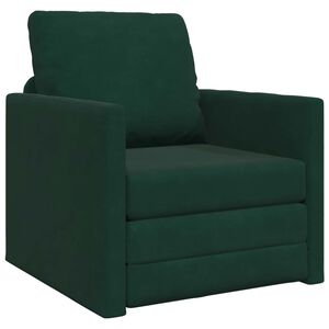 vidaXL Sof&aacute;-Cama Verde Escuro 74 x 77 x 81 cm Veludo