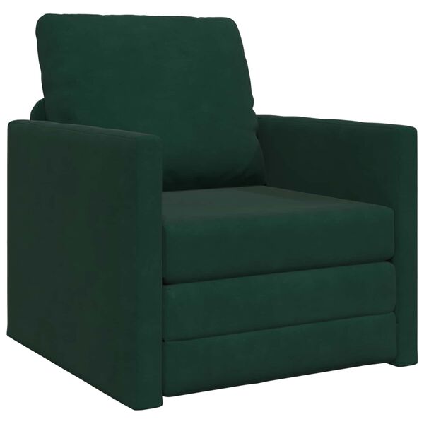 vidaXL Sof&aacute;-Cama 60cm Verde Escuro Veludo