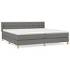 vidaXL Cama com molas/colch&atilde;o 200x200 cm tecido cinzento-escuro