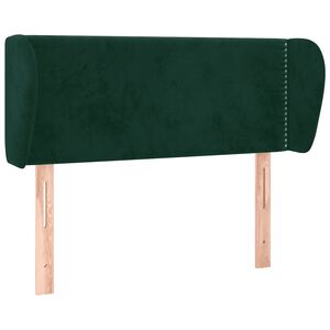 vidaXL Cabeceira de cama c/ abas veludo 83x23x78/88cm verde-escuro