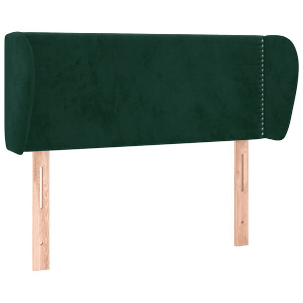 vidaXL Cabeceira de cama c/ abas veludo 83x23x78/88cm verde-escuro