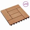 vidaXL Telha de Deck 11 pcs Teca 30 x 30 cm WPC