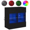 vidaXL M&oacute;vel de parede para TV com luzes LED 58,5x30x60,5 cm preto