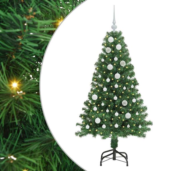 vidaXL &Aacute;rvore de Natal Artificial Verde 150 cm PVC, A&ccedil;o e Pl&aacute;stico