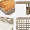 vidaXL Conjunto de Jantar para Jardim 5 pcs Bege vime PE