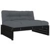 vidaXL 6pcs conjunto lounge jardim c/ almofad&otilde;es madeira maci&ccedil;a preto