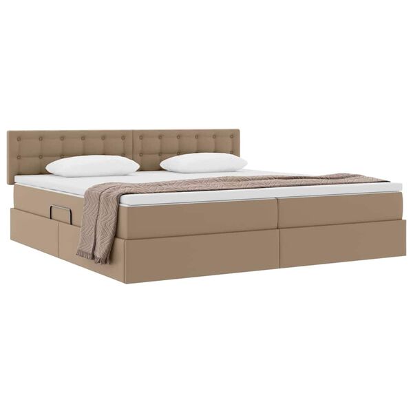 vidaXL Cama com arruma&ccedil;&atilde;o e colch&atilde;o Cappuccino 200 x 200 cm