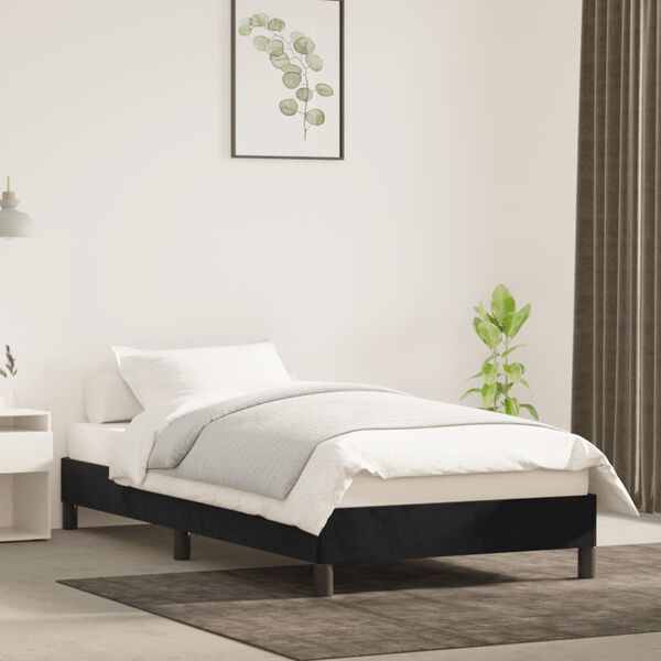 vidaXL Estrutura de cama 90x190 cm veludo preto