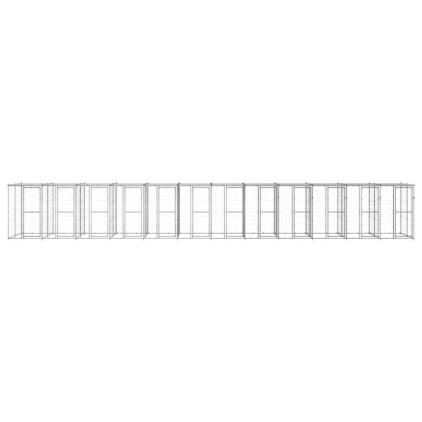 vidaXL Canil de exterior com telhado 29,04 m&sup2; a&ccedil;o galvanizado