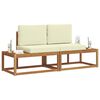 vidaXL Conjunto de Sof&aacute;s para Exterior com almofada 2 pcs Natural
