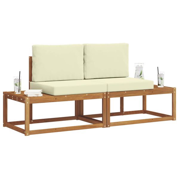 vidaXL Conjunto de Sof&aacute;s para Exterior com almofada 2 pcs Natural