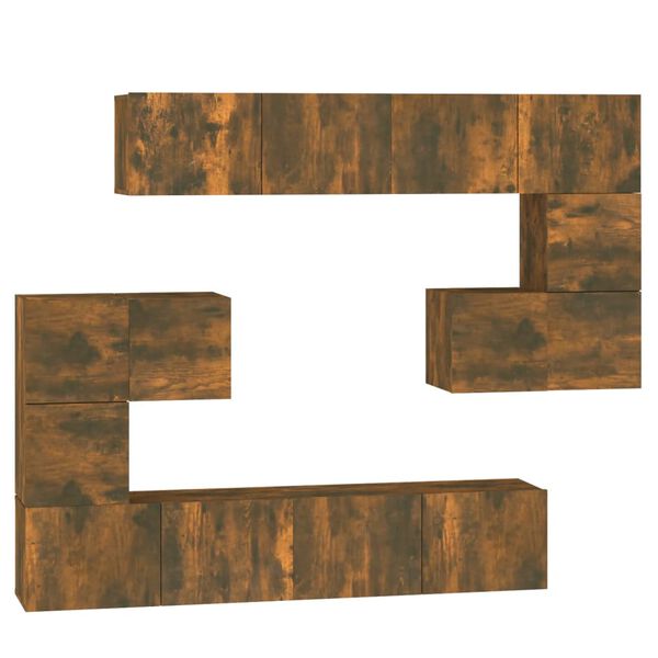 vidaXL M&oacute;vel p/ TV de parede madeira processada cor carvalho fumado