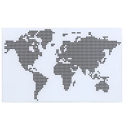 Secretária de vidro com padrão mapa do mundo