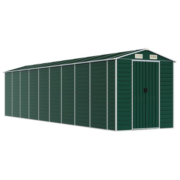 vidaXL Abrigo de jardim 191x810x198 cm a&ccedil;o galvanizado verde