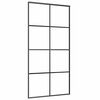 vidaXL Porta desliz. c/ conj. ferragens 102,5x205cm vidro ESG preto