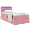 vidaXL Cama com arruma&ccedil;&atilde;o e LED com colch&atilde;o Rosa 100 x 200 cm Veludo