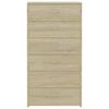 vidaXL Aparador com 6 gavetas 50x34x96 cm contraplacado cor carvalho
