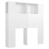 vidaXL Arm&aacute;rio de cabeceira 100x18,5x102,5 cm branco brilhante
